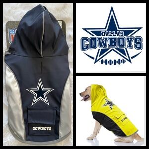 NWT NFL Dallas Cowboys Dog Raincoat - Navy, Silver, White
